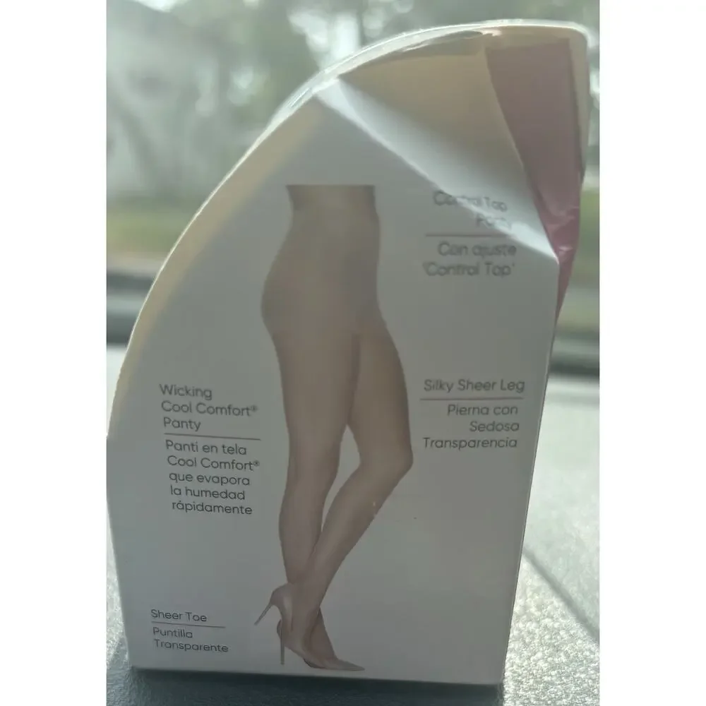 Leggs Silken Mist Pantyhose Tights Control Top Ultra Sheer Q Nude